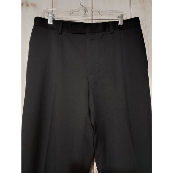 Boss Hugo Boss Pants Men's 42 Long Navy 100% Wool Pleated Light Weight - Picture 3 of 8